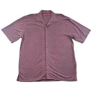 Michael Brandon Geometric Camp Collar Short Sleeve Shirt Men’s L